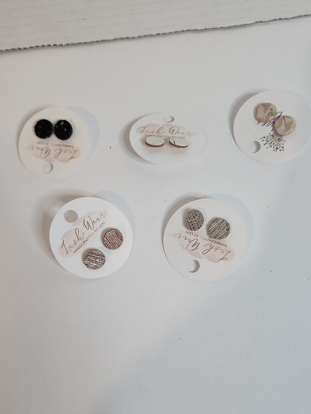 5 Pairs Of Leather Stud Earrings NWT